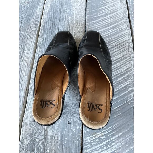 Sofft 7.5M Black Leather Mules - Picture 4 of 7